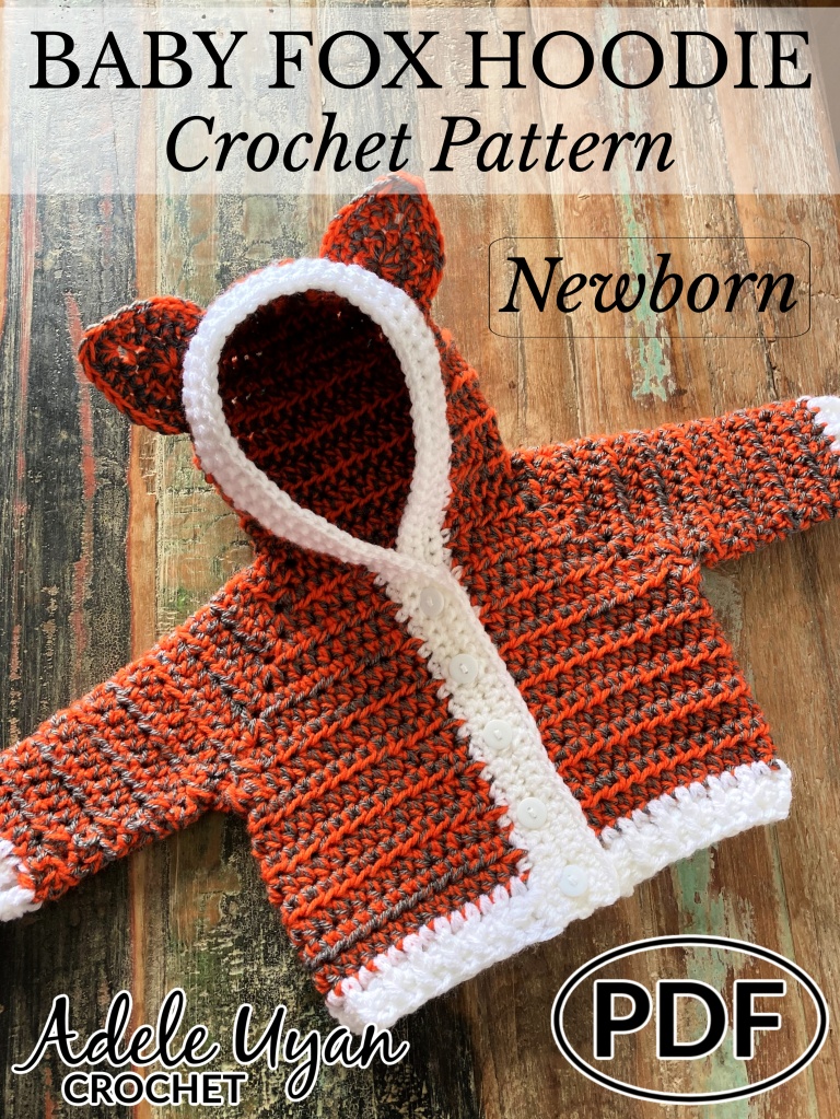 Baby Fox Hooded Cardigan (Newborn Crochet Pattern) – Adele Uyan